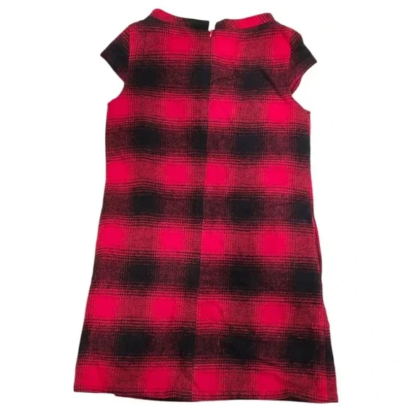 Piko 1988 Red Black Tartan Buffalo Plaid Checkered Shift Mini Dress Size Small - Picture 6 of 10
